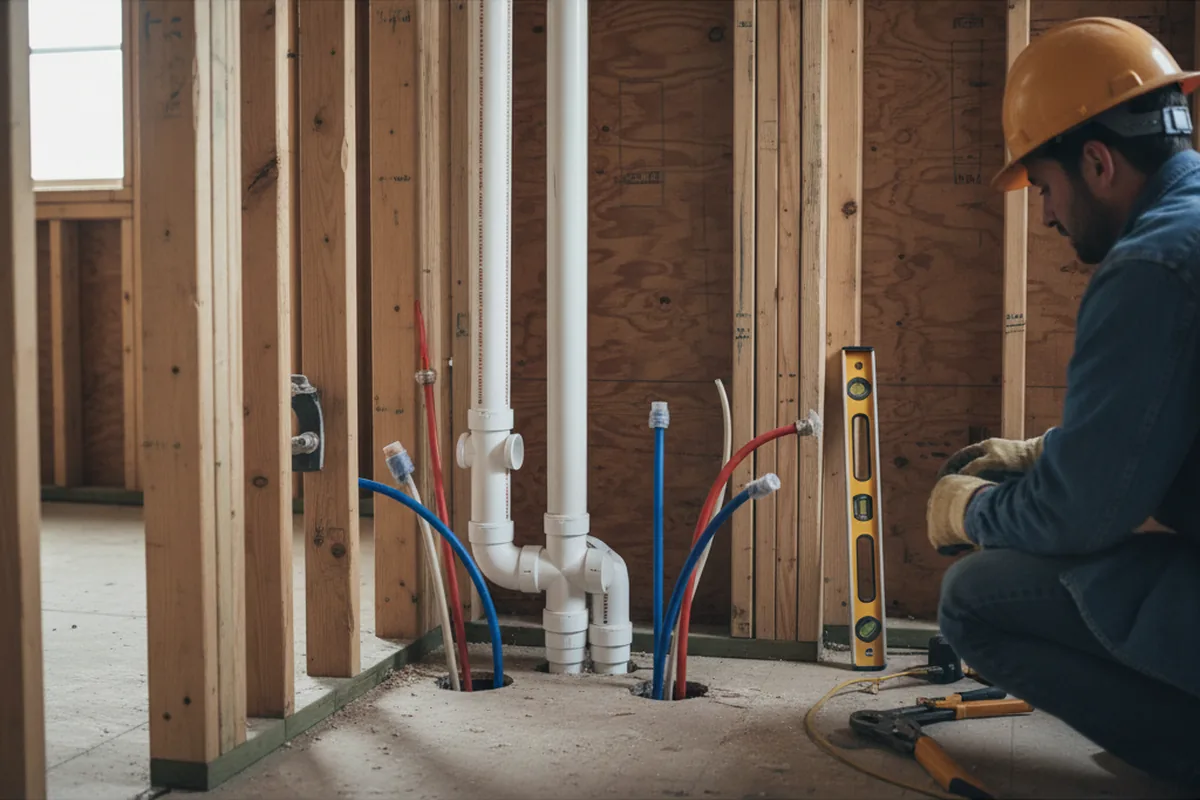 Drain and supply rough-in during Toilet Repair and Installation in Gloucester Point